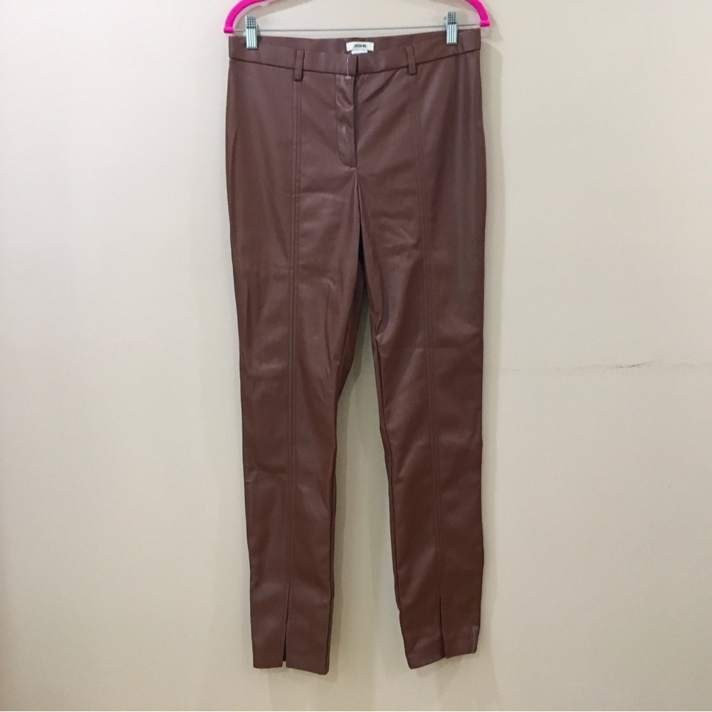 Jason Wu Faux Leather Pants Legging hi rise Brown size L Womens new
